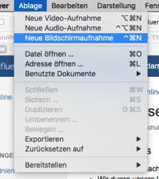 Hier findest du die Aufnahmemöglichkeiten (Screenshot: t3n)