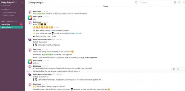 Botception: Euren Slack-Bot richtet ihr über einen Slack-Bot ein. (Screenshot: Beep Boop / Slack)