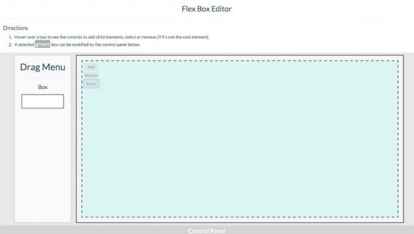 Ein einfacher Editor für den CSS-Layoutmodus Flexbox. (Screenshot: )