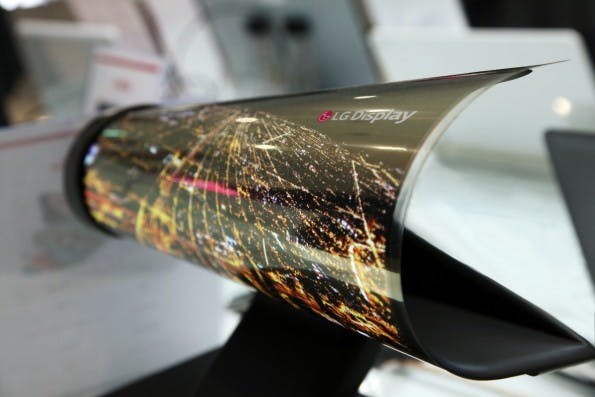 Aufrollbares OLED-Display von LG. (Foto: LG)