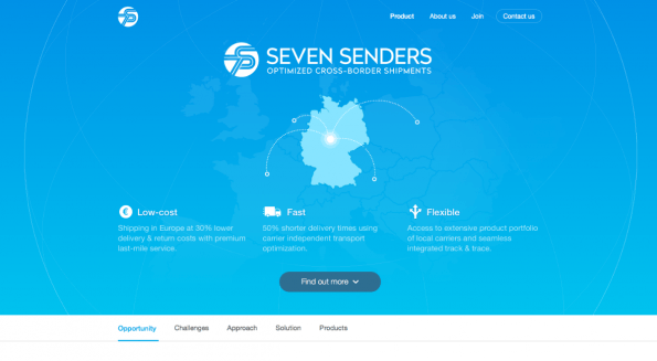 Seven Senders senkt die Kosten für den Versand von Waren ins Ausland. (Screenshot: t3n)