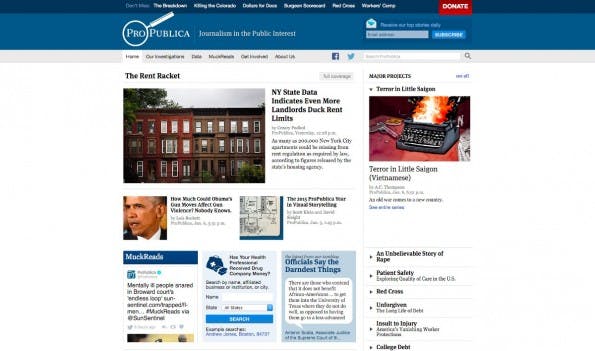 Hidden Service: Die Nachrichtenseite ProPublica ist bald auch als Tor-Hidden-Service verfügbar. (Screenshot: ProPublica)