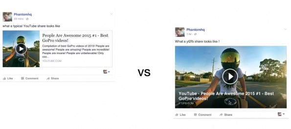 YT2FB: Dank dem kostenlosen Tool stechen eure YouTube-Videos im Facebook-Newsfeed deutlich mehr hervor. (Screenshot: yt2fb.com)