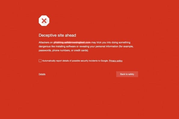 Schutz vor potenzieller Gefahr: Deutlicher könnte der Warnhinweis in Google Chrome wohl kaum ausfallen. (Screenshot: Google)