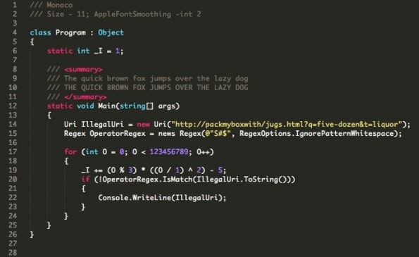 Die proprietäre Apple-Schrift Monaco richtet sich ebenfalls an Programmierer. (Screenshot: slate.co)