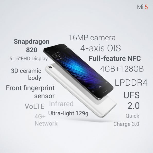 Xiaomi Mi 5. (Bild: Xiaomi)