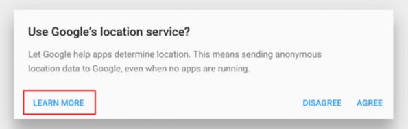 In dem Fall führt das "Learn more" weg von der Seite. (Screenshot: google.com)