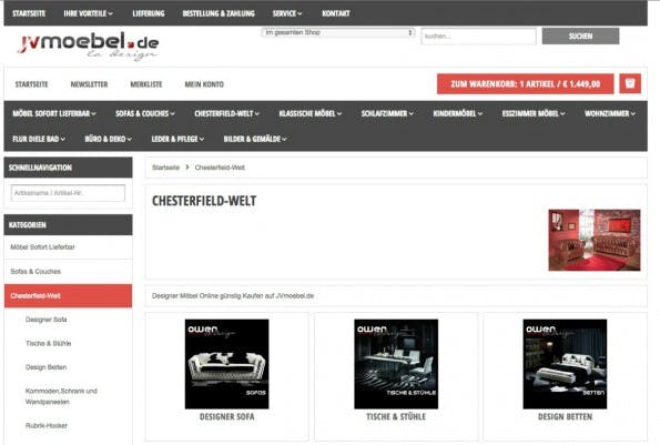 (Screenshot: jvmoebel.de)