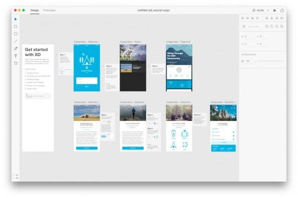 UI-Design mit Adobe Experience Design CC. (Screenshot: Adobe Experience Design CC)
