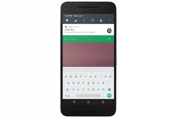 Android 7.0 „N“ bringt direktes Antworten aus der Benachrichtigungsleiste mit sich. (Bild: Ars Technica)