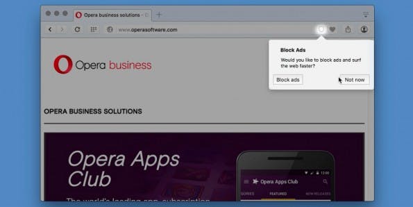 Opera-Browser soll mit eingeschaltetem Adblocker Seiten schneller laden. (Bild: Opera)