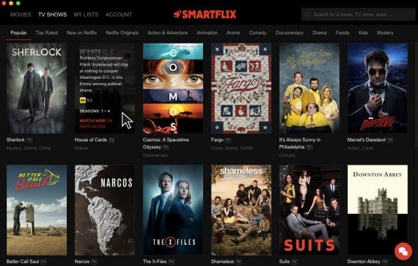 Die vierte Staffel von House of Cards lässt über Smartflix auch von Deutschland aus schauen. (Screenshot: Smartflix)
