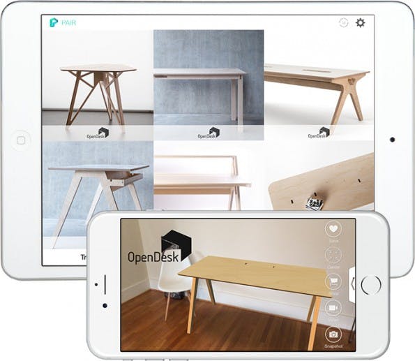 Möbel-Shopping mit Augmented Reality: Pair zeigt euch, wie neue Möbel in eurem Zuhause aussehen würden. (Grafik: Pair)