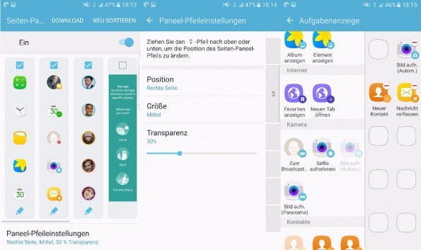 Die Seitenleiste des Galaxy S7 edge könnt ihr umfangreich anpassen. (Screenshot: t3n)