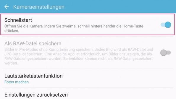 Mit dieser Einstellung startet ihr die Kamera in Sekundenschnelle. (Screenshot: t3n)