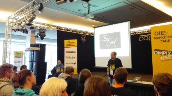 Stefan Fischerländer von Gipfelstolz auf der SEO Campixx. (Foto: t3n)