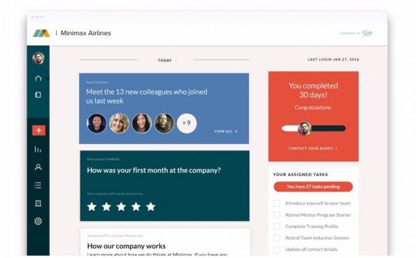 „Willkommen im Unternehmen!“ – Tydy soll das Mitarbeiter-Onboarding automatisieren. (Screenshot: Tydy)
