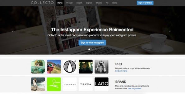 Monitoring- und Analytics-Tools für Instagram im Überblick – Collecto. (Screenshot: t3n.de)