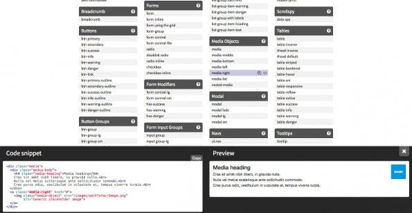 Bootstrap 4: Das Cheat-Sheet zeigt euch auch passende Beispiele. (Screenshot: hackerthemes.com/bootstrap-cheatsheet)
