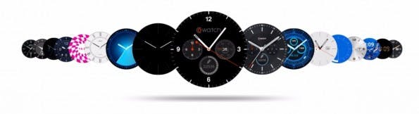 Das Betriebssystem Cronologics bietet für die CoWatch viele Watchfaces. (Bild: iMCO)