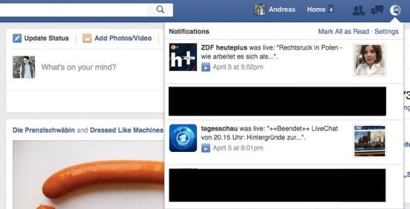 Facebook-Live-Videos werden massenhaft in die Benachrichtigungen der Nutzer gespült. (Screenshot: t3n.de)