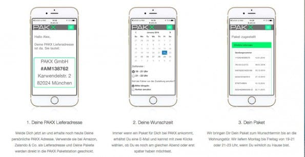 Pakx liefert eure Pakete zum Wunschtermin. (Screenshot: pakx.de)