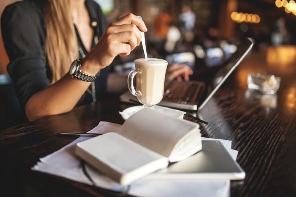 Morgens beim Kaffee erste Ziele identifizieren. Jeder hat andere Bedürfnisse, um produktiver zu arbeiten. (Foto: Shutterstock-Katsiaryna Pakhomava)