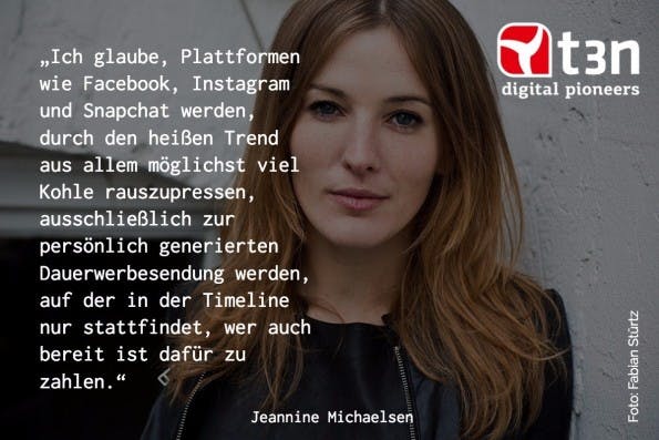 10 Jahre re:publica: Moderatorin und Schauspielerin Jeannine Michaelsen. (Grafik: t3n/getstencil.com, Foto: Fabian Stürtz)