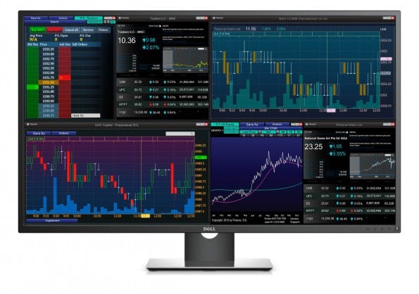 Für Trader und Software-Entwickler: Dells Multi-Client Monitor P4317Q. (Foto: Dell)