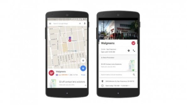 Anzeigen in Google Maps und Promoted Pins. (Bild: Google)