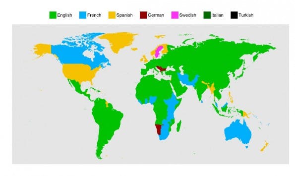 Duolingo-Daten zeigen, wo in der Welt welche Fremdsprachen am liebsten gelernt werden. (Grafik: Duolingo)