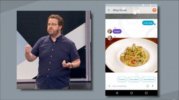 Allo bietet stets passende Schnellantworten an. (Screenshot: youtube.com)