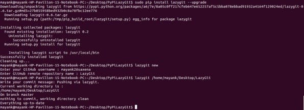 LazyGit pusht euren Code automatisch auf GitHub. (Screenshot: Mayank Saxena)