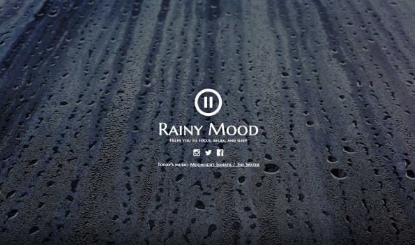 Mit Rainy Mood holt ihr euch gemütliche Gewitter-Atmosphäre an den Schreibtisch. (Screenshot: Rainy Mood)