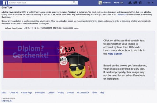 Mit dem Grid-Tool konnte in der Vergangenheit die 20-Prozent-Regel überprüft werden. (Screenshot: t3n.de)