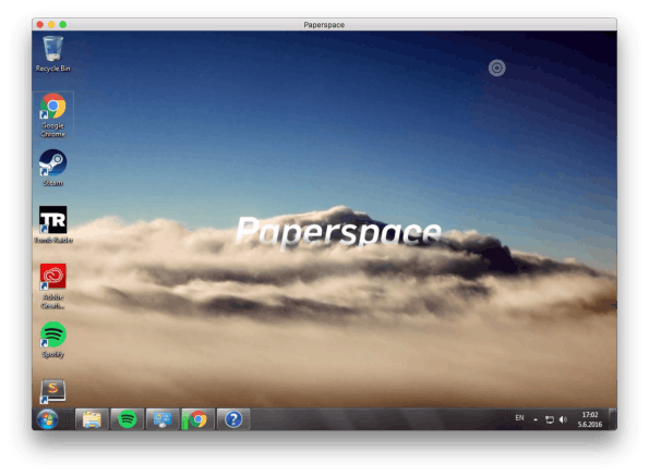 Paperspace: Ein vollwertiger Windows-Desktop-Rechner in der Cloud. (Screenshot: t3n)