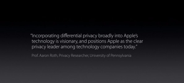 Apple ließ es sich auf der WWDC-Keynote nicht nehmen, einen Sicherheitsexperten hinsichtlich der Integration der Technik in die eigene Software zu zitieren. (Screenshot: Apple)