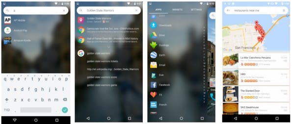 Evie: Die Suchfunktion verwischt die Grenze zwischen dem Web und Apps. (Screenshots: Evie)
