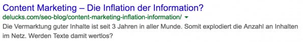 Ein Beispiel für eine ansprechende Vorschau (Snippet) in den Suchergebnissen von Google. (Screenshot: Google)