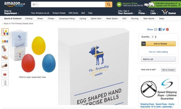 Eine Produktverpackung von The Friendly Swede. (Screenshot: Amazon)
