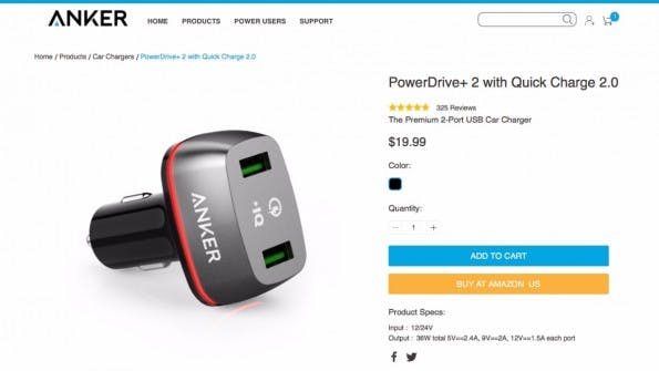 Deal with it: Da ist ein Amazon-Warenkorb neben dem Warenkorb.(Screenshot: Anker.com)