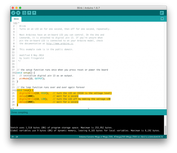 Die Entwicklungsumgebung für Arduino ist sehr einsteigerfreundlich. (Screenshot: t3n)