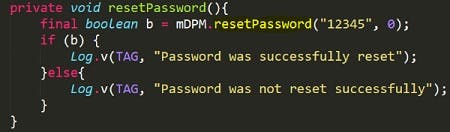 Die Schadsoftware Android.Lockdroid.E setzt oder ersetzt das Lockscreen-Passwort - unter Android 7.0 ist das ohne Weiteres nicht mehr möglich. (Bild: Symantec)