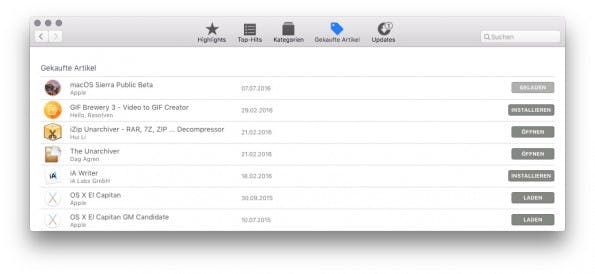 Der Download der Public Beta findet über den Mac-App-Store statt. (Screenshot: t3n)