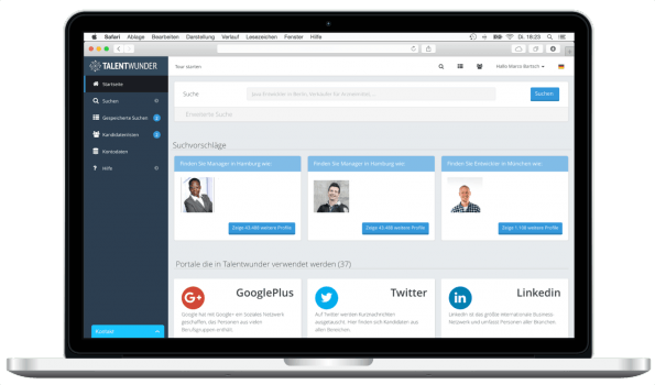 Auf Basis von Daten aus sozialen Netzwerken und Online-Diensten wie Github oder Stackoverflow erstellt die Plattform passende Bewerberprofile. (Bild: Talentwunder)