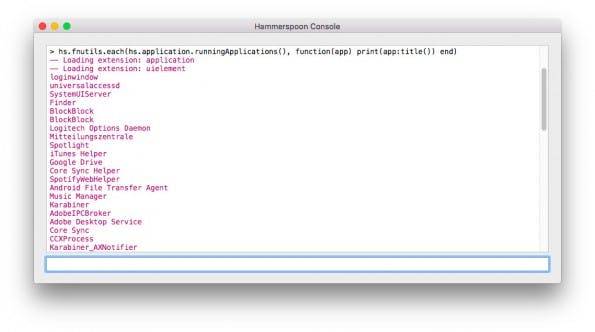 Hammerspoon erlaubt die Automatisierung eures Mac mithilfe von Lua-Skripten. (Screenshot: Hammerspoon)