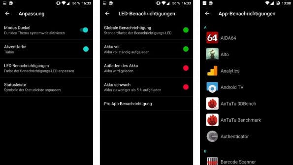 Mit OxygenOS 3 könnt ihr das LED-Licht selbst ein wenig kontrollieren. (Bild: t3n)