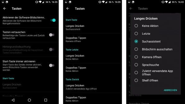 Ihr könnt die Tasten des Oneplus 3 mit zusätzlichen Funktionen belegen. (Bild: t3n)
