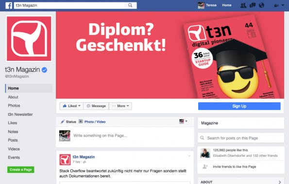 Das Coverphoto ist deutlich größer und die linke Spalte ist jetzt rechts zu finden.