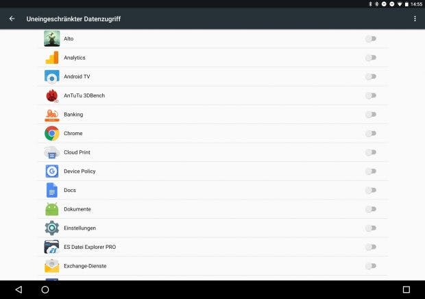 Bestimmten Apps könnt ihr im Datensparmodus einen uneingeschränkten Datenzugriff gewähren. (Screenshot: t3n)
